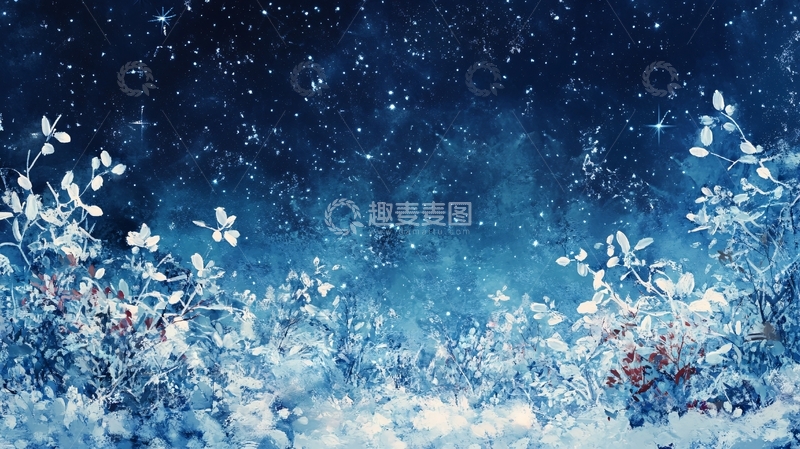 高清大图下载【趣麦麦图】梦幻蓝雪花