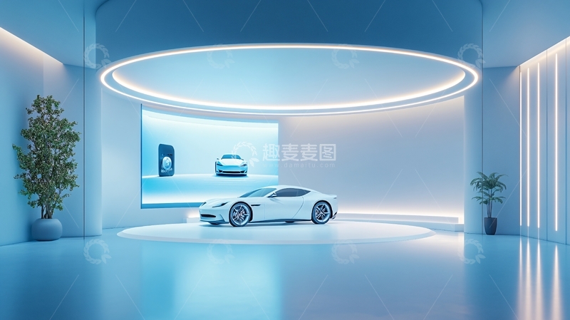 高清大图下载【趣麦麦图】展厅现代科技汽车展2