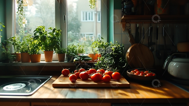高清大图下载【趣麦麦图】厨房里的阳光
