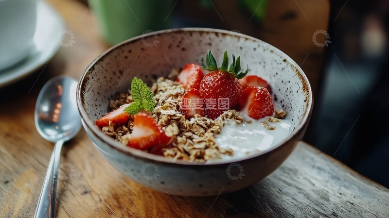 高清大图下载【趣麦麦图】草莓燕麦
