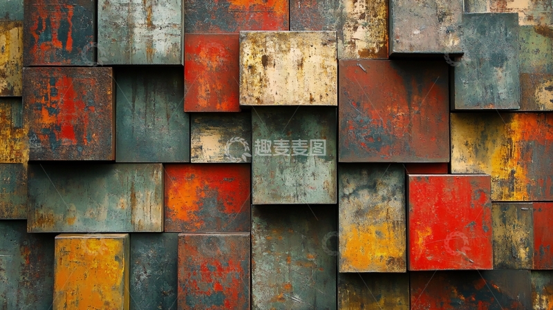 高清大图下载【趣麦麦图】立体墙背景