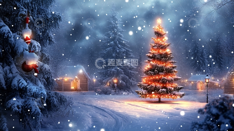 高清大图下载【趣麦麦图】唯美圣诞树6