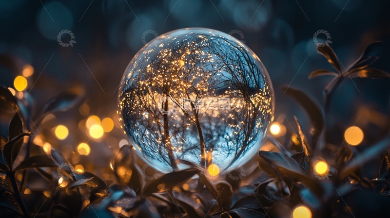高清大图下载【趣麦麦图】夜景水晶球