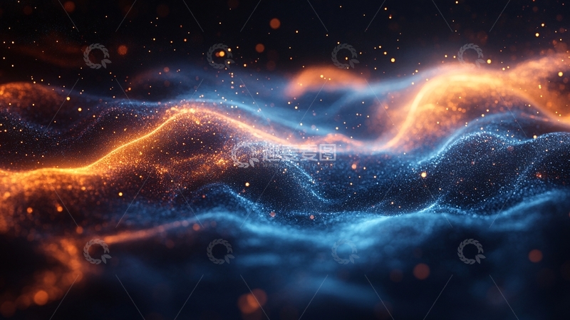 高清大图下载【趣麦麦图】科幻感蓝色流动感背景8