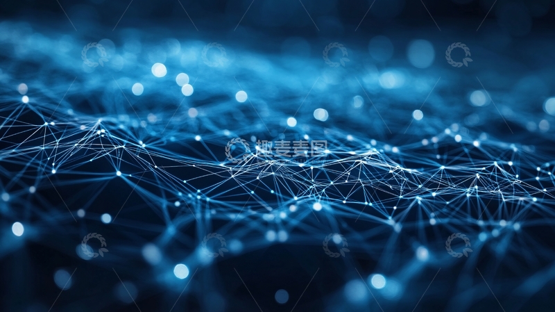 高清大图下载【趣麦麦图】线条网络蓝色背景4