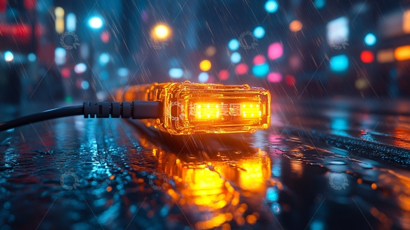 高清大图下载【趣麦麦图】潮湿路面的路灯反光