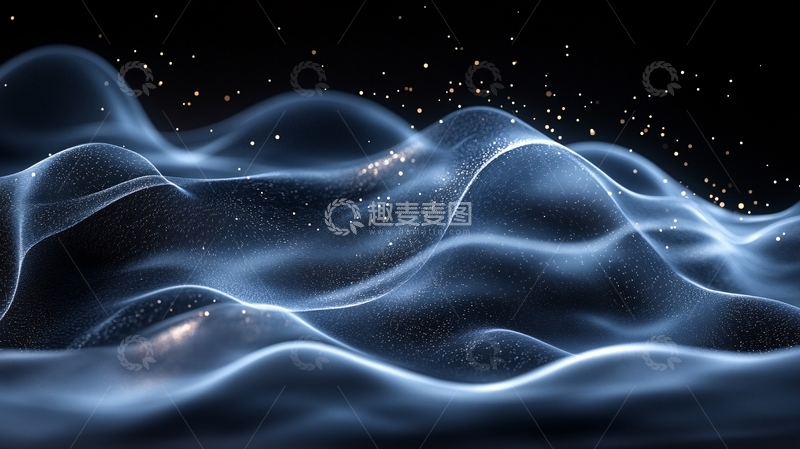 高清大图下载【趣麦麦图】科幻感蓝色流动感背景9