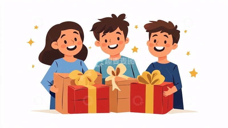 高清大图下载【趣麦麦图】礼物卡通形象设计