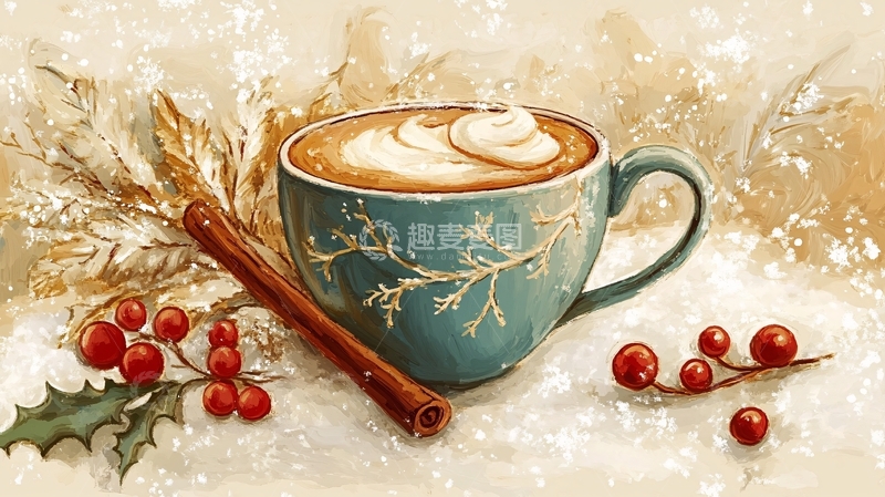 高清大图下载【趣麦麦图】咖啡杯圣诞主题2