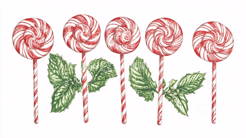 高清大图下载【趣麦麦图】圣诞节拐杖糖