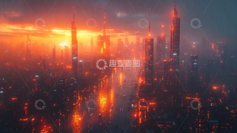 高清大图下载【趣麦麦图】雨雾之下的陆家嘴1