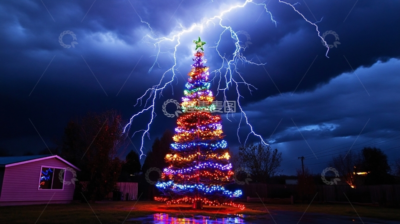 高清大图下载【趣麦麦图】风暴圣诞树