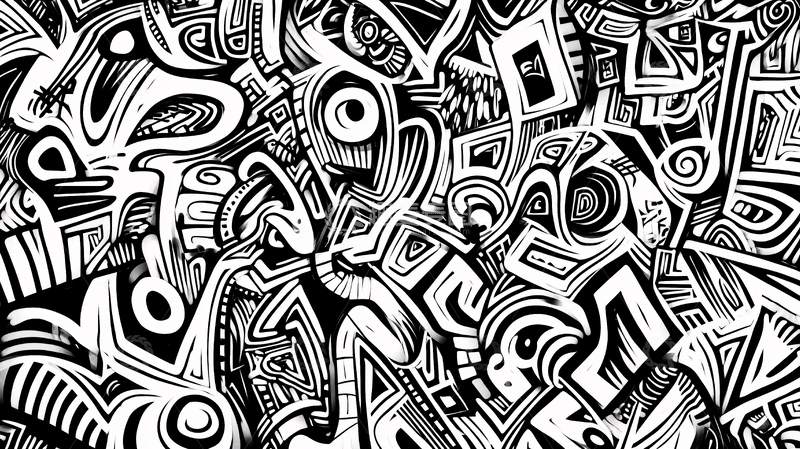 高清大图下载【趣麦麦图】涂鸦风格立体背景2