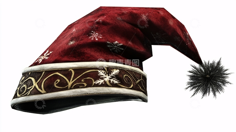 红绒钉金绣花蝶风帽