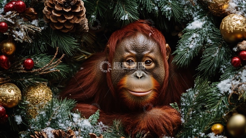 高清大图下载【趣麦麦图】树上猩猩