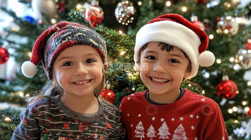 高清大图下载【趣麦麦图】圣诞节男孩女孩