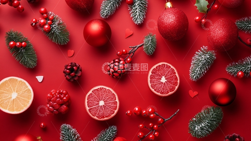 高清大图下载【趣麦麦图】圣诞节水果
