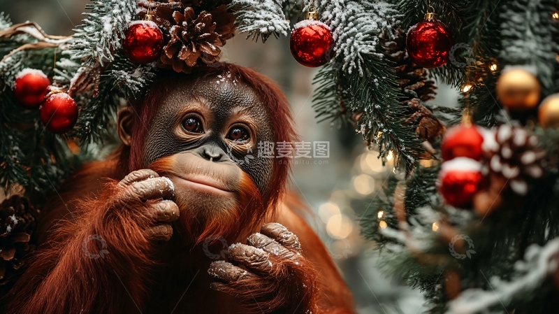 高清大图下载【趣麦麦图】猩猩面部特写