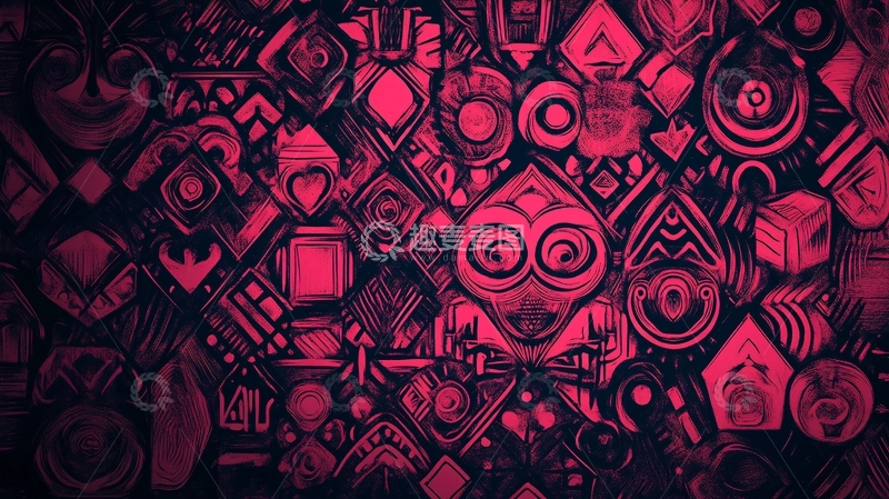 高清大图下载【趣麦麦图】涂鸦风格立体背景1