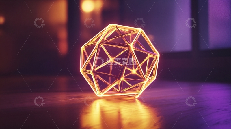 高清大图下载【趣麦麦图】发光几何体