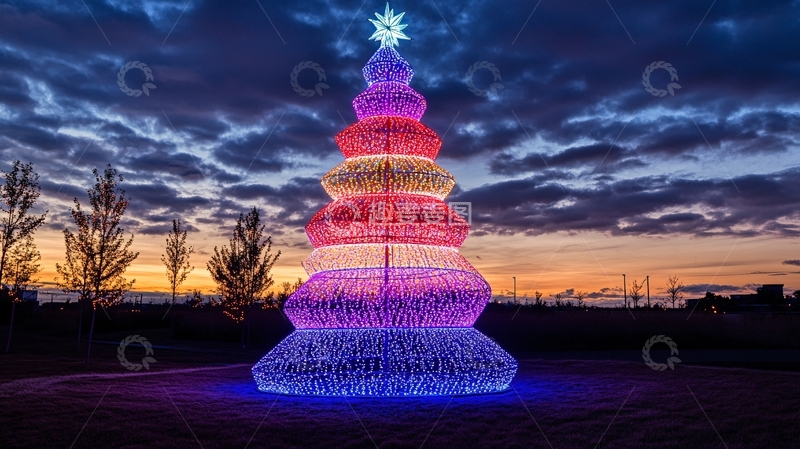 高清大图下载【趣麦麦图】灯树雕塑