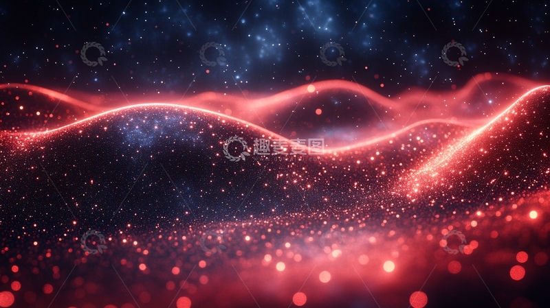 高清大图下载【趣麦麦图】红色梦幻星光点背景