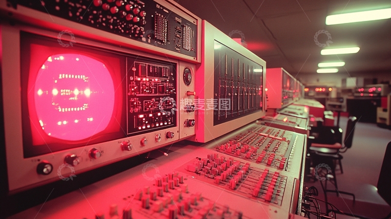 高清大图下载【趣麦麦图】电视台控制室