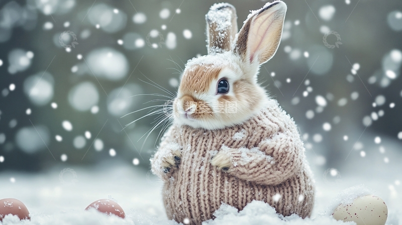 高清大图下载【趣麦麦图】兔年降霜1