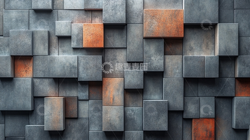 高清大图下载【趣麦麦图】立体墙背景1