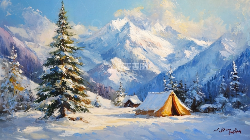 高清大图下载【趣麦麦图】雪山原画59