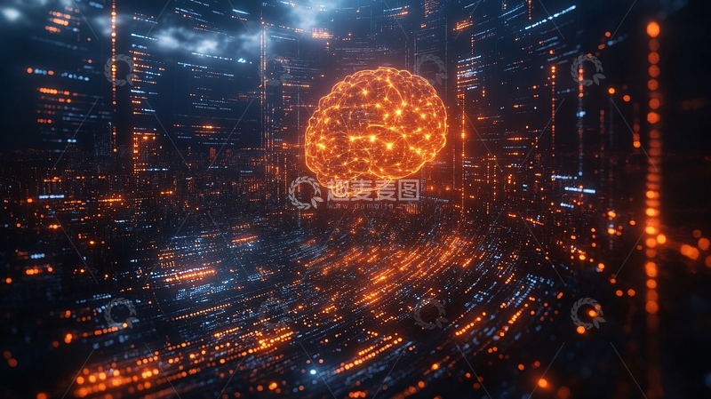 高清大图下载【趣麦麦图】大脑科技时代电脑光速1