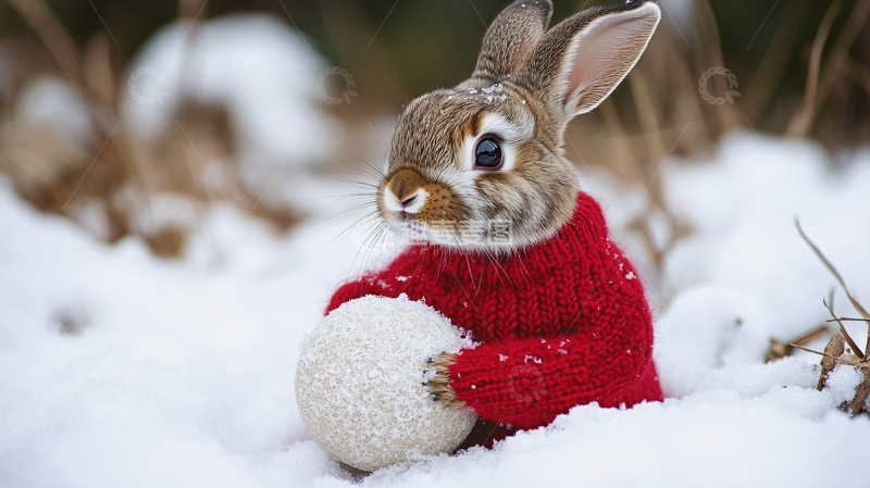 高清大图下载【趣麦麦图】兔年降霜