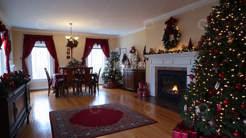 高清大图下载【趣麦麦图】房间家庭圣诞树