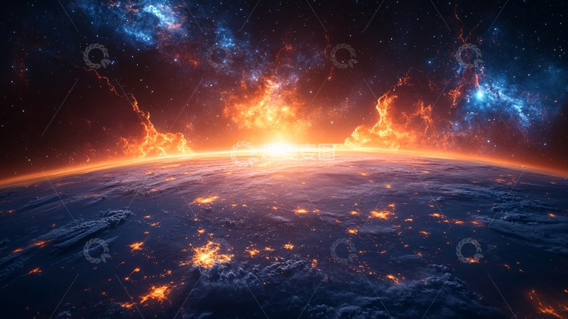 高清大图下载【趣麦麦图】唯美宇宙会议背景8