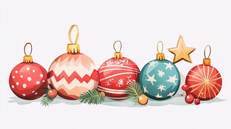 高清大图下载【趣麦麦图】-圣诞节装饰彩球6