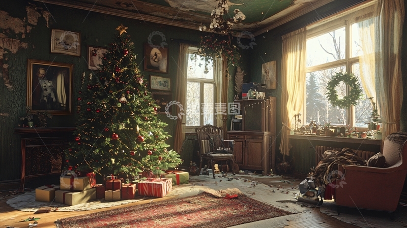 高清大图下载【趣麦麦图】圣诞房间装饰