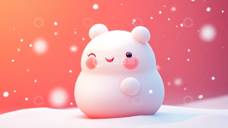 高清大图下载【趣麦麦图】轻拟物雪人
