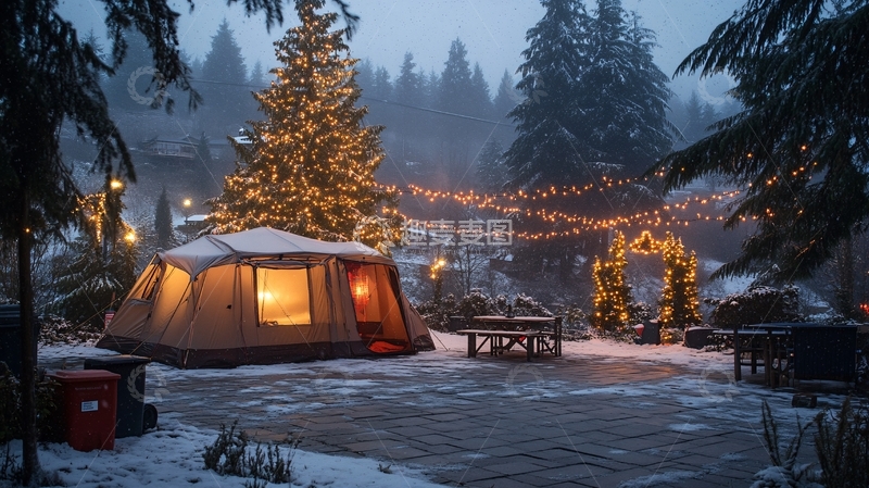 高清大图下载【趣麦麦图】雪地帐蓬