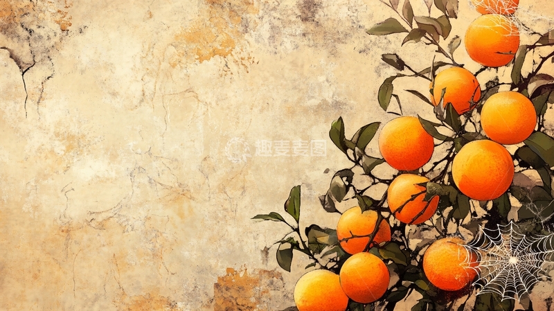高清大图下载【趣麦麦图】沃柑高清复古纹理