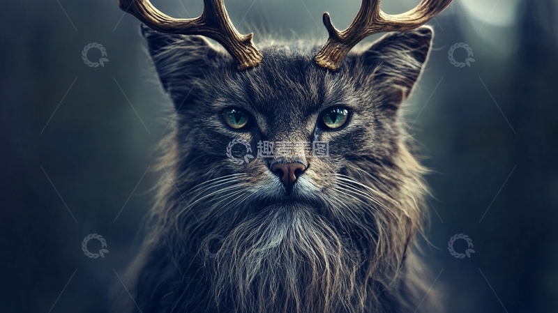 高清大图下载【趣麦麦图】呆萌长毛发猫咪