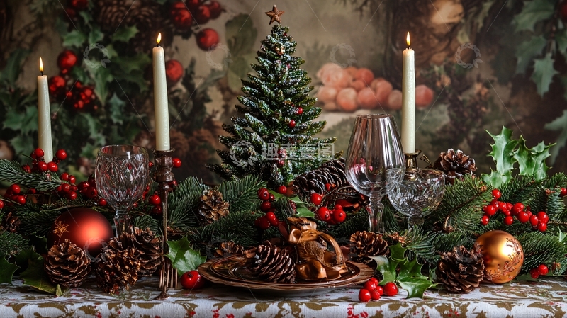 高清大图下载【趣麦麦图】圣诞节餐桌