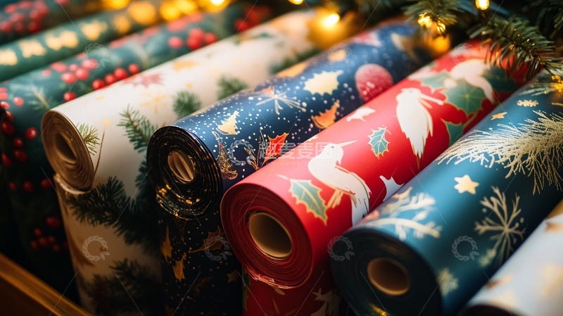 高清大图下载【趣麦麦图】圣诞节包装纸