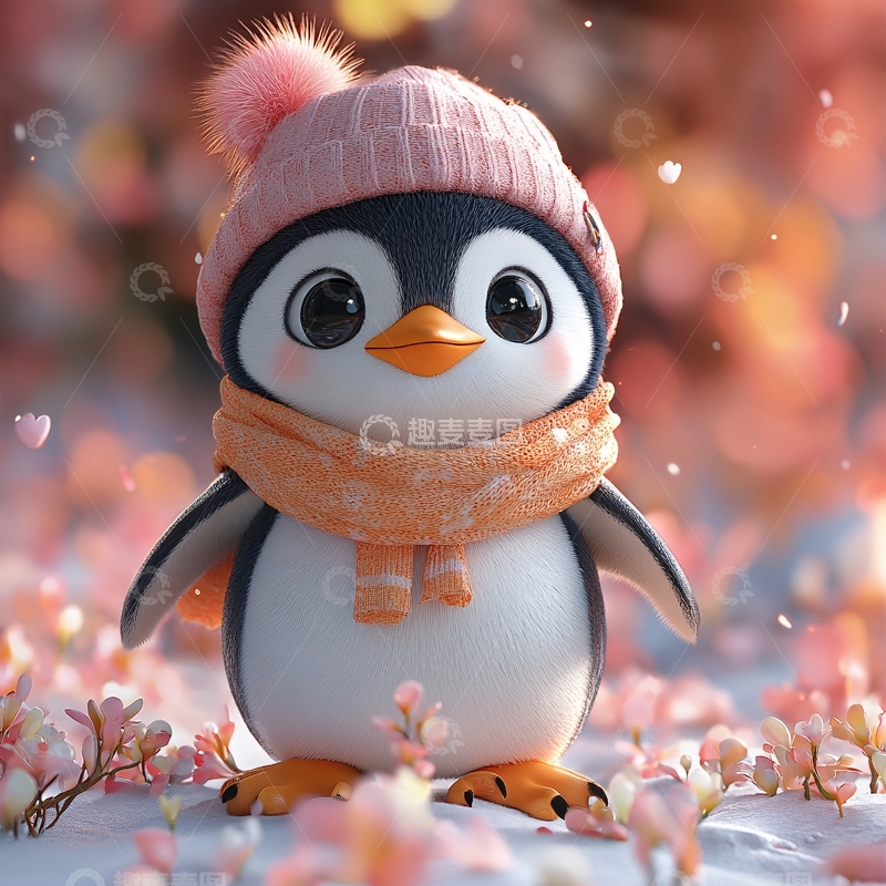 高清大图下载【趣麦麦图】原创卡通小企鹅2
