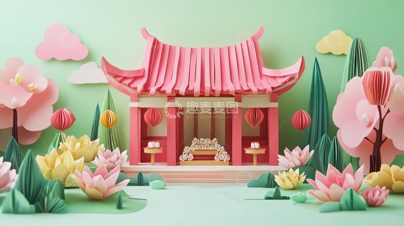 高清大图下载【趣麦麦图】荷花节舞台美陈