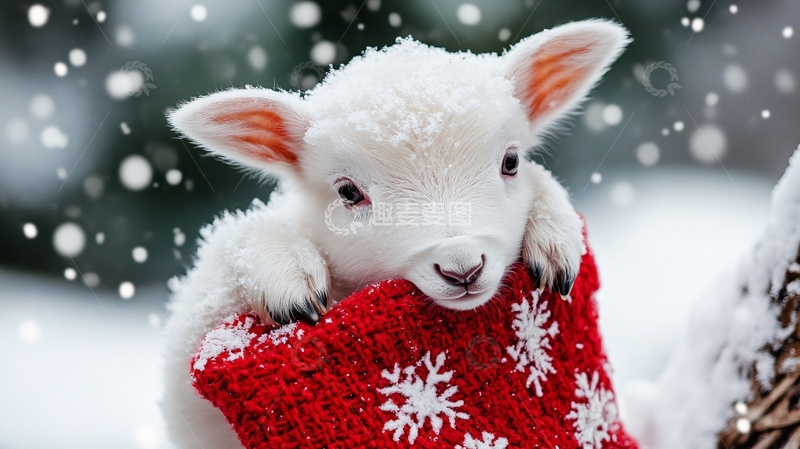 高清大图下载【趣麦麦图】圣诞节小羊壁纸1