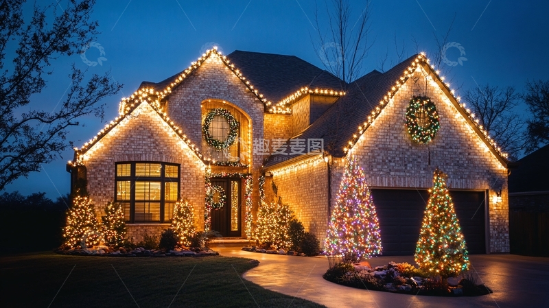 高清大图下载【趣麦麦图】户外圣诞灯饰装扮