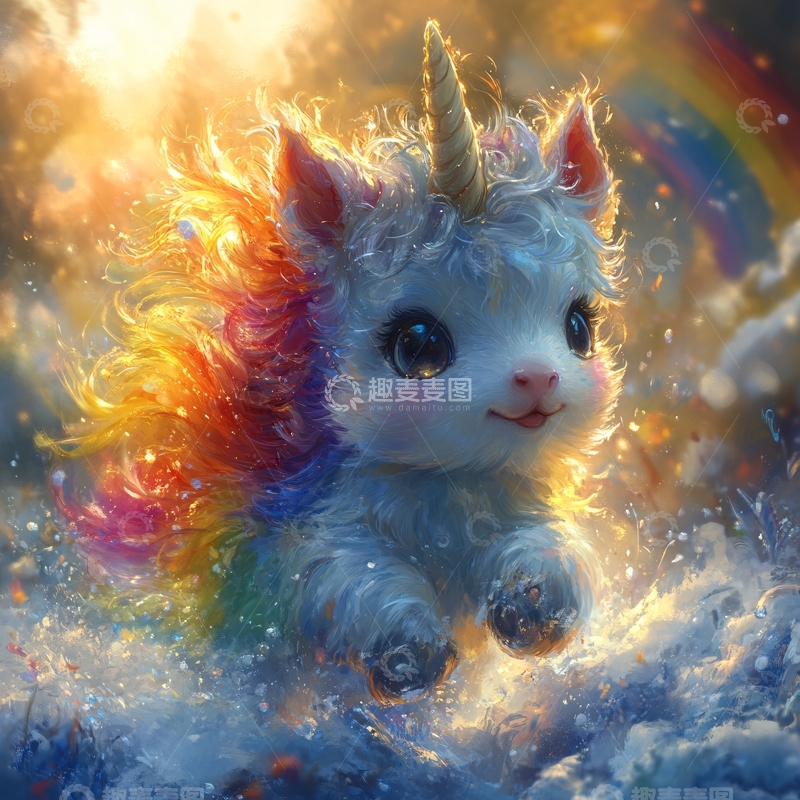 高清大图下载【趣麦麦图】梦幻独角兽插画3