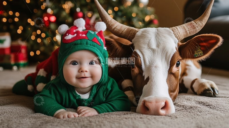 高清大图下载【趣麦麦图】男孩牛宝宝1