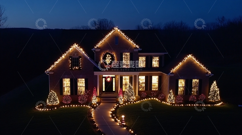 高清大图下载【趣麦麦图】圣诞节夜景灯