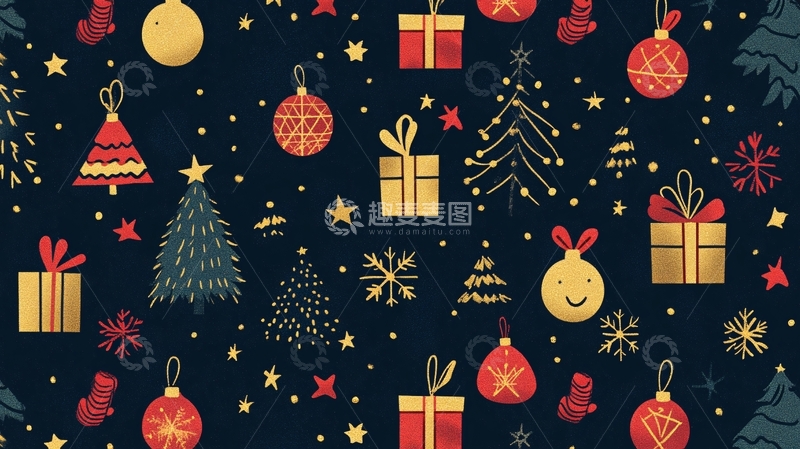 高清大图下载【趣麦麦图】圣诞节底纹图案